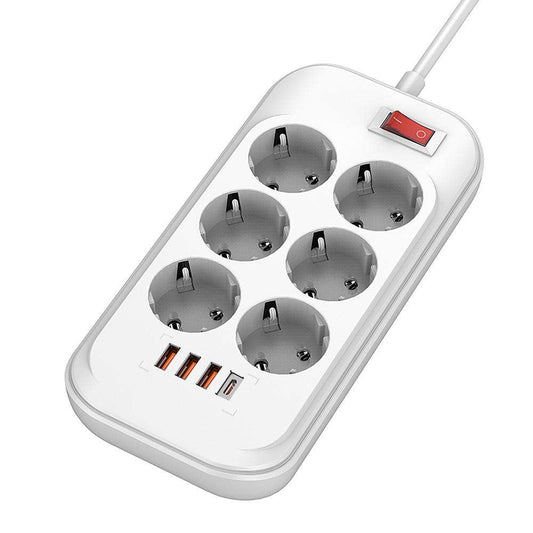 Πολύπριζο ColorWay, 6 x Schuko, Λευκό