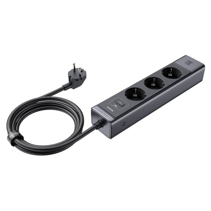 McDodo CH-0620 Extension Cord, 3 x Schuko - 1 x USB-A - 2 x USB-C, Black