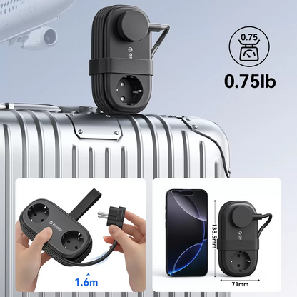 Πολύπριζο Orico AP3, 2 x Schuko - 2 x USB-A - 2 x USB-C, Μαύρο
