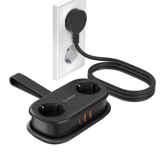 Προέκταση Orico APP, 2 x Schuko - 2 x USB-A - 1 x USB-C, Μαύρο