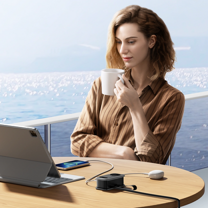 Προέκταση Orico APP, 2 x Schuko - 2 x USB-A - 1 x USB-C, Μαύρο Γκρι