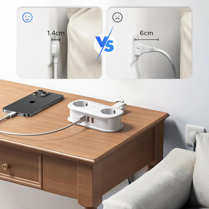 Προέκταση Orico APP, 2 x Schuko - 2 x USB-A - 1 x USB-C, Λευκό