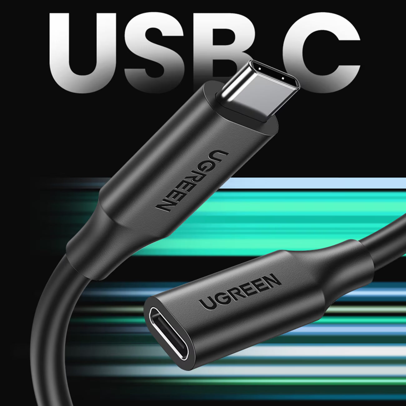 Παράταση USB-C UGREEN US353, 1m, Μαύρο