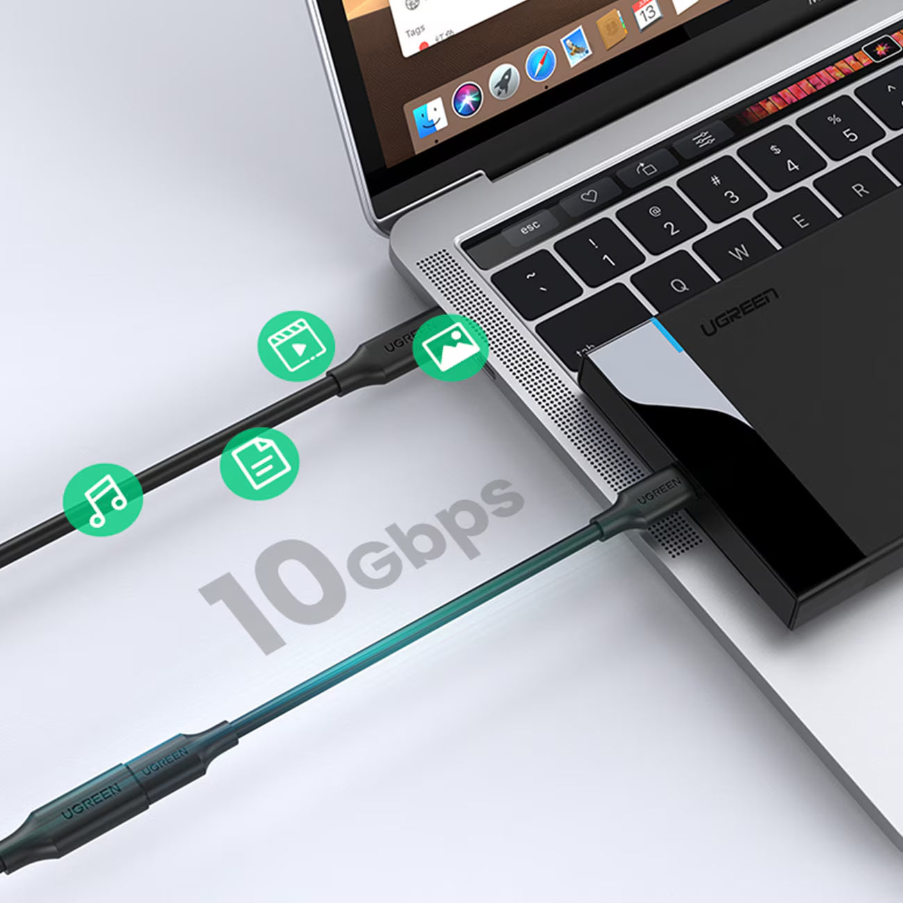 Παράταση USB-C UGREEN US353, 1m, Μαύρο