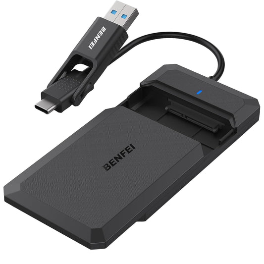 Rack Benfei για HDD / SSD SATA 2.5 ίντσες, USB-A / USB-C UASP, Μαύρο