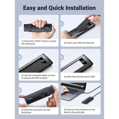 Rack UGREEN CM578 για SSD M.2 NVMe, Γκρι