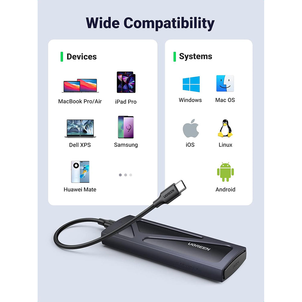 Rack UGREEN CM578 για SSD M.2 NVMe, Γκρι
