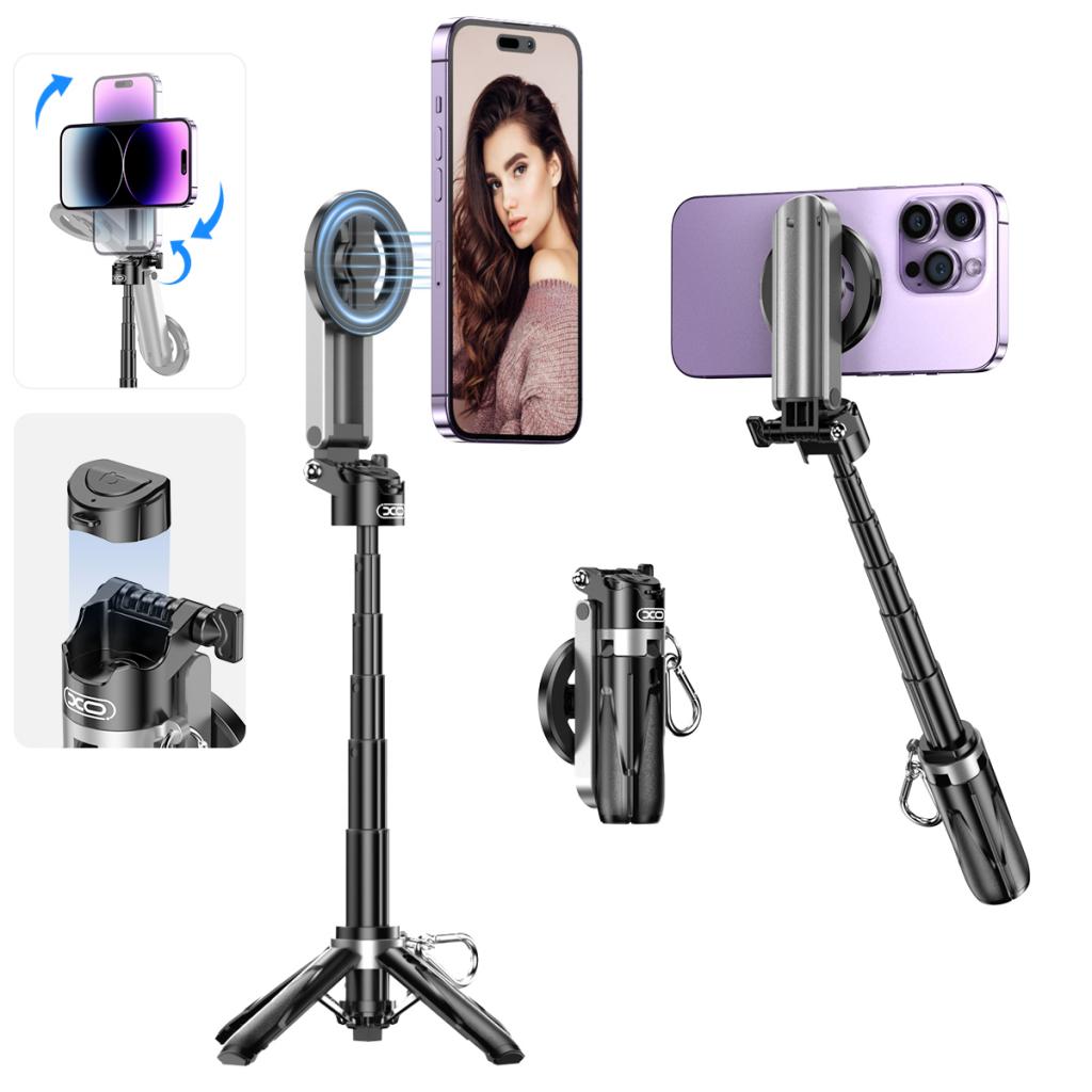 Selfie Stick Bluetooth XO Design SS22, Παγκόσμιος, Μαύρο