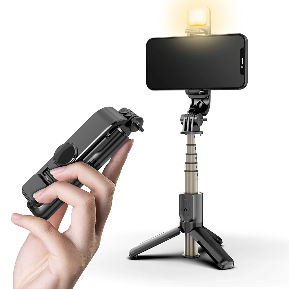 Selfie Stick Bluetooth Techsuit L10s, Παγκόσμιος, Μαύρο