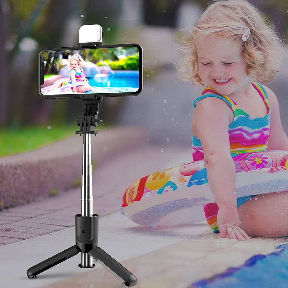 Selfie Stick Bluetooth Techsuit L11s, Παγκόσμιος, Μαύρο