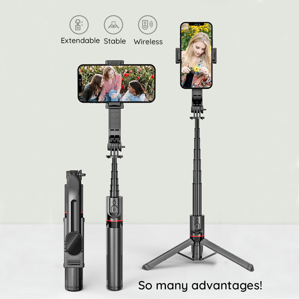 Selfie Stick Bluetooth Techsuit L12, Παγκόσμιος, Μαύρο
