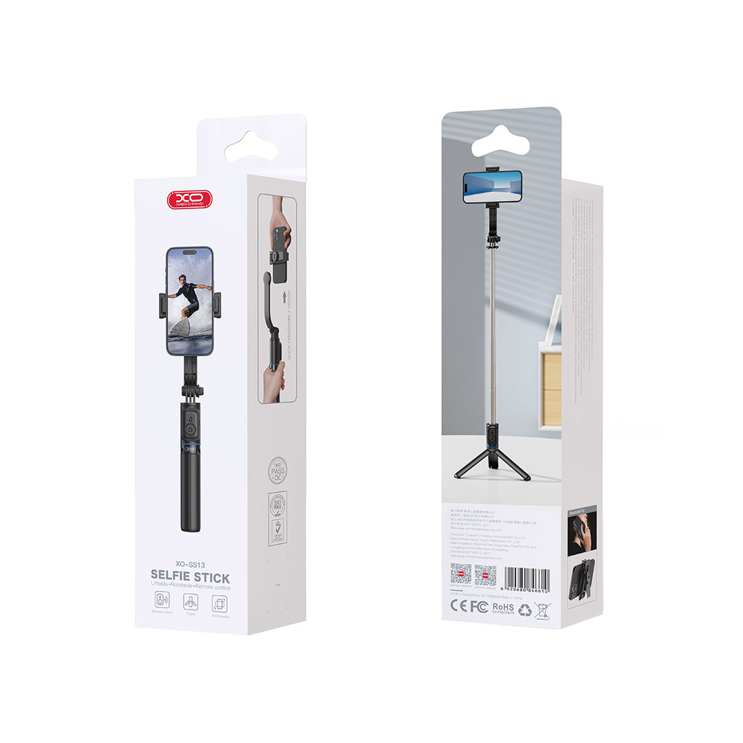 Selfie Stick Bluetooth XO Design SS13, Παγκόσμιος, Μαύρο