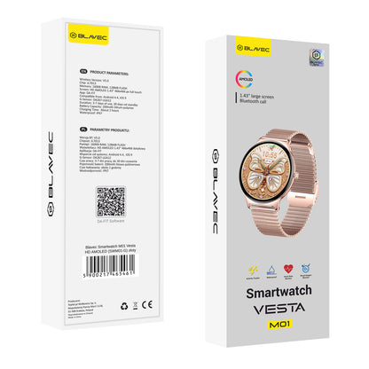 Smartwatch Blavec M01 Vesta Call, Ροζ Χρυσό
