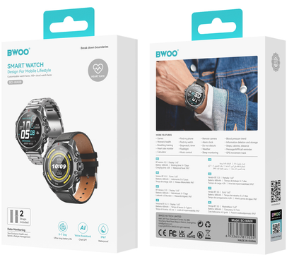 Smartwatch BWOO WA-08, Μαύρο