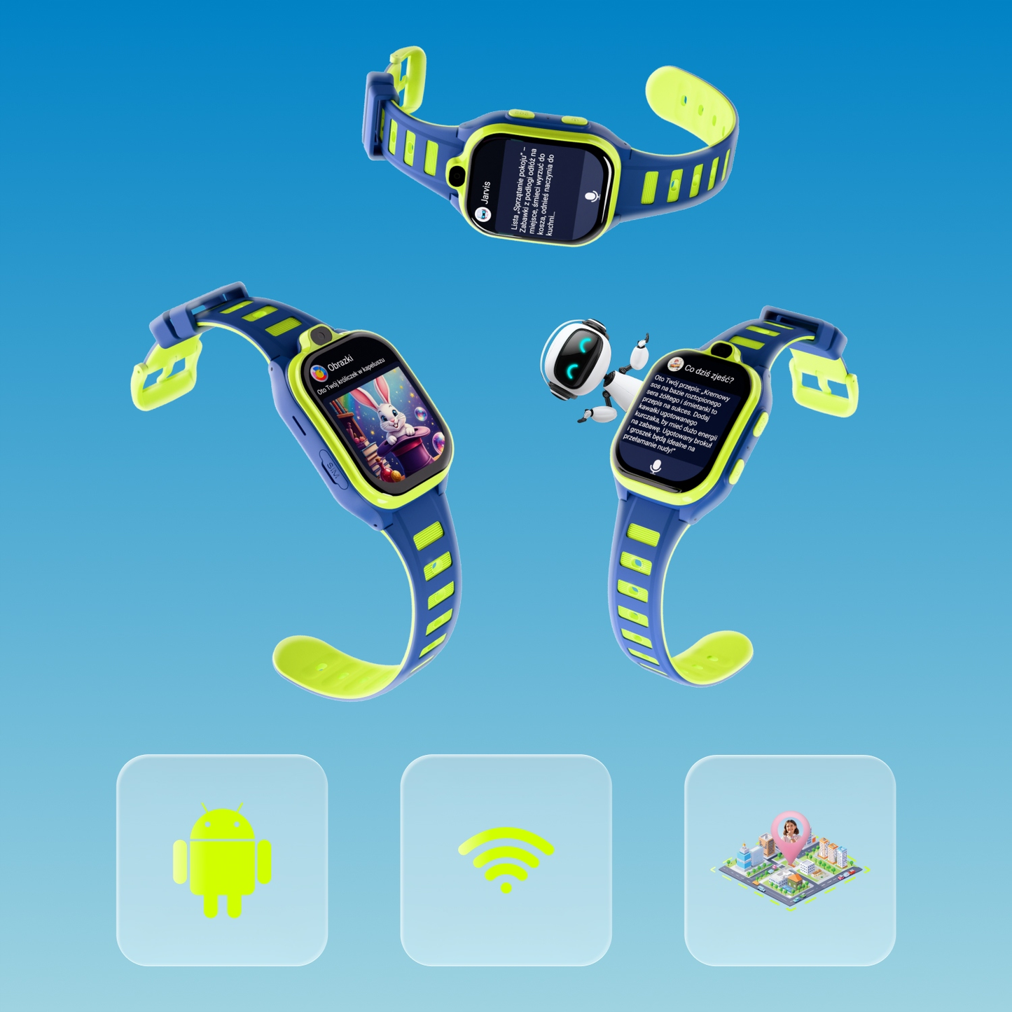 Smartwatch Forever Kids Boost KW-530 Call, Blue