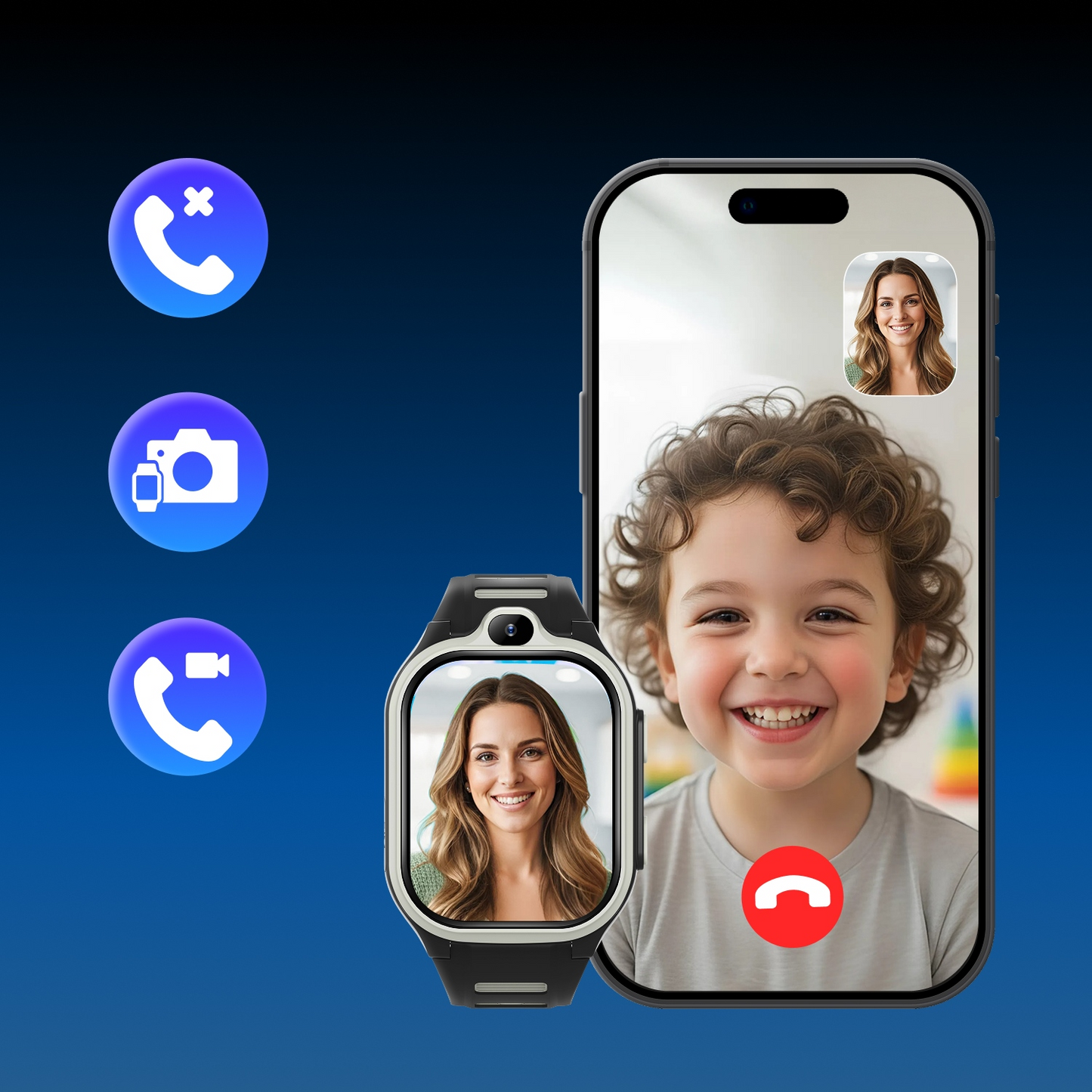 Smartwatch Forever Kids Boost KW-530 Call, Black
