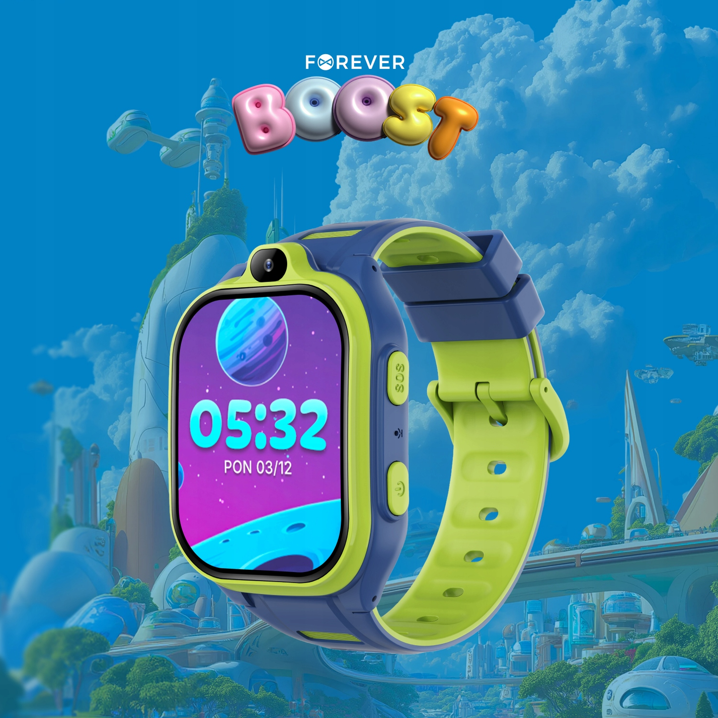 Smartwatch Forever Kids Boost KW-530 Call, Blue