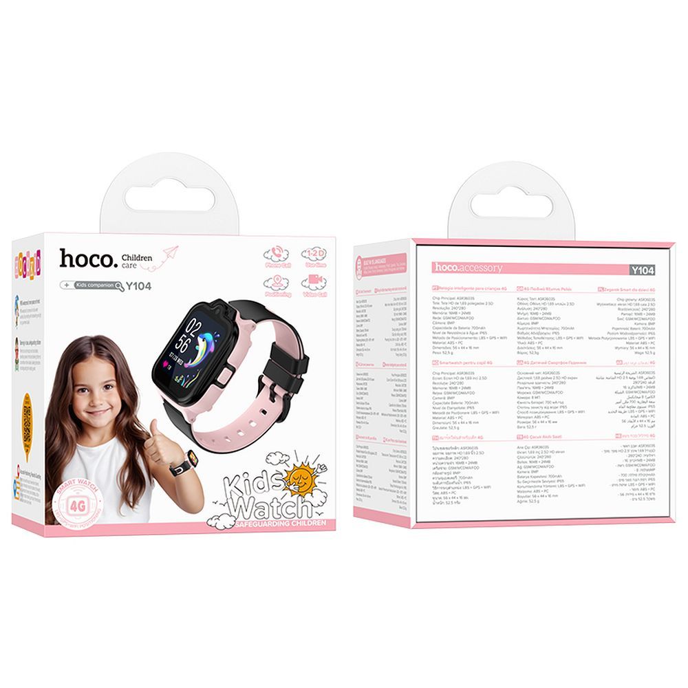HOCO Y104 Kids Call Smartwatch, Pink