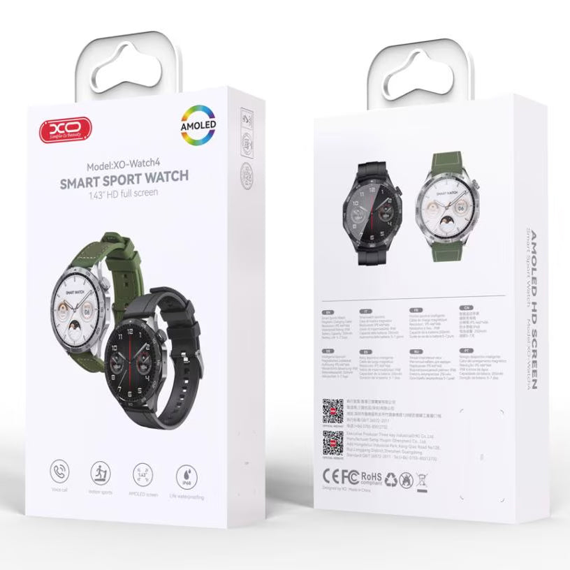 Smartwatch XO Design 4, Μαύρο 