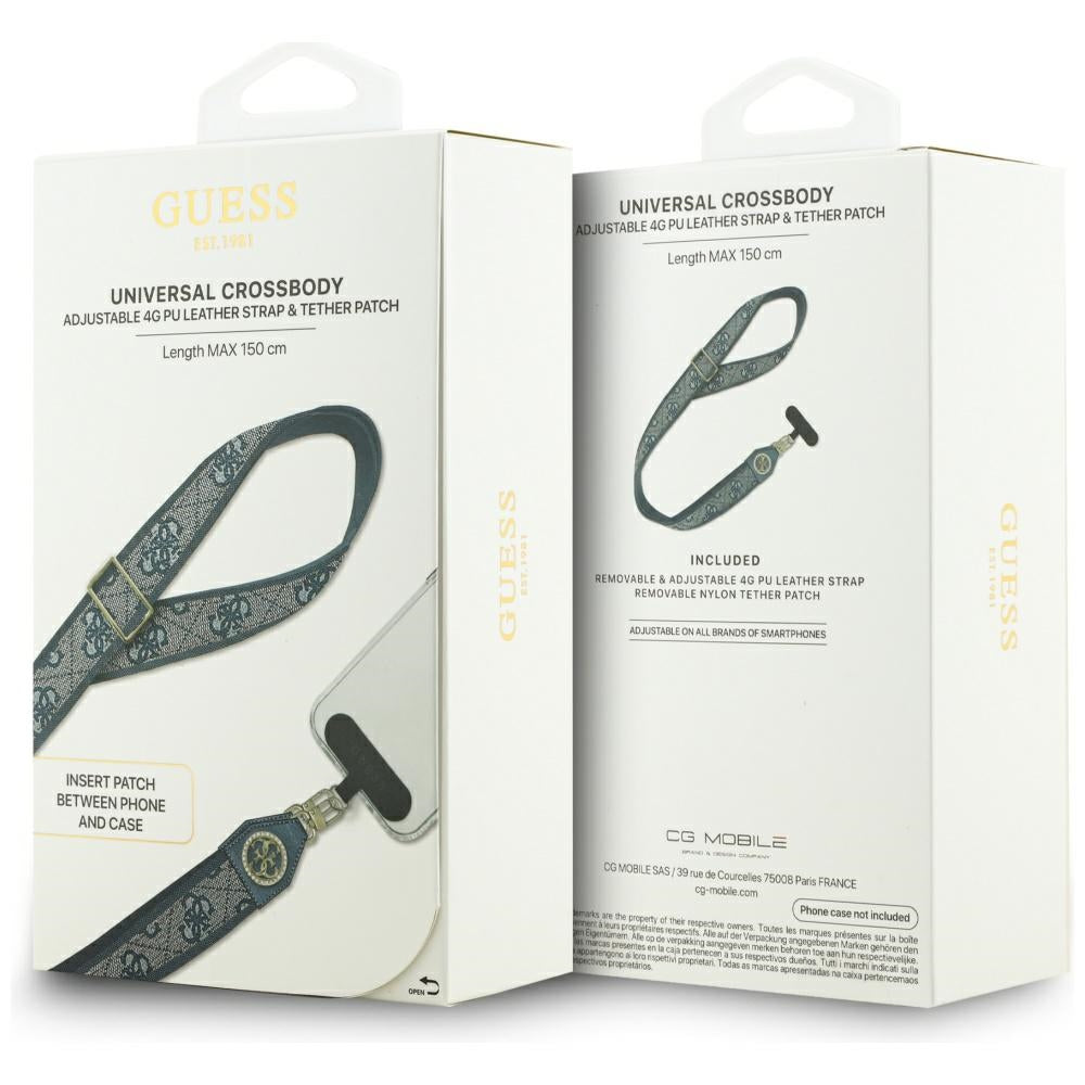 Κορδόνι Τηλεφώνου Guess 4G Strass Μεταλλικό Λογότυπο, Μπλε