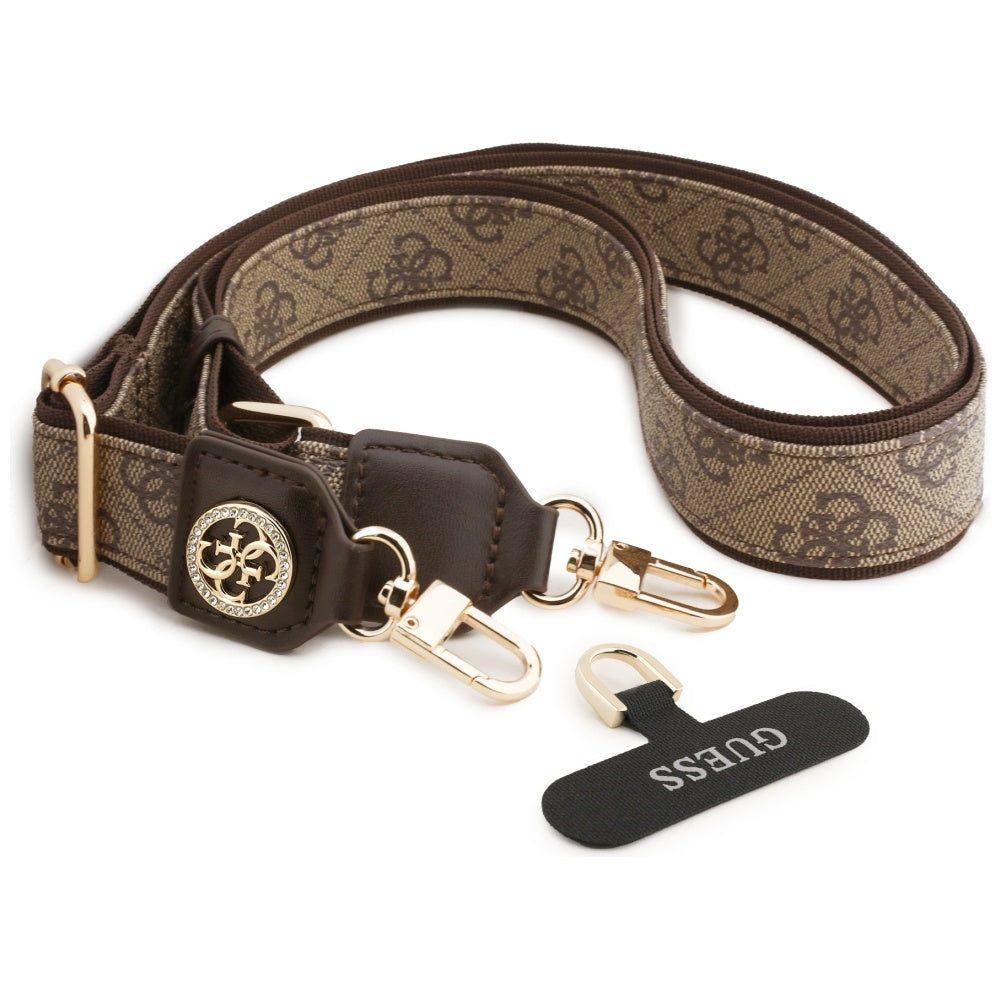Κορδόνι Τηλεφώνου Guess 4G Strass Μεταλλικό Λογότυπο, Καφέ