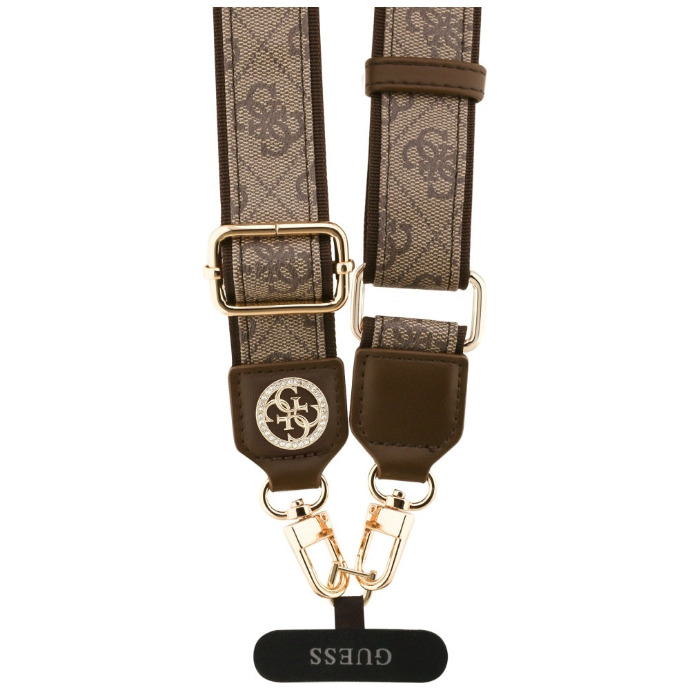 Κορδόνι Τηλεφώνου Guess 4G Strass Μεταλλικό Λογότυπο, Καφέ