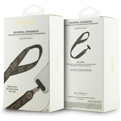 Κορδόνι Τηλεφώνου Guess 4G Strass Μεταλλικό Λογότυπο, Καφέ