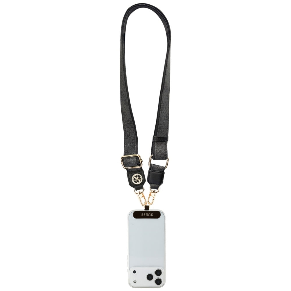 Κορδόνι Τηλεφώνου Guess 4G Strass Μεταλλικό Λογότυπο, Μαύρο