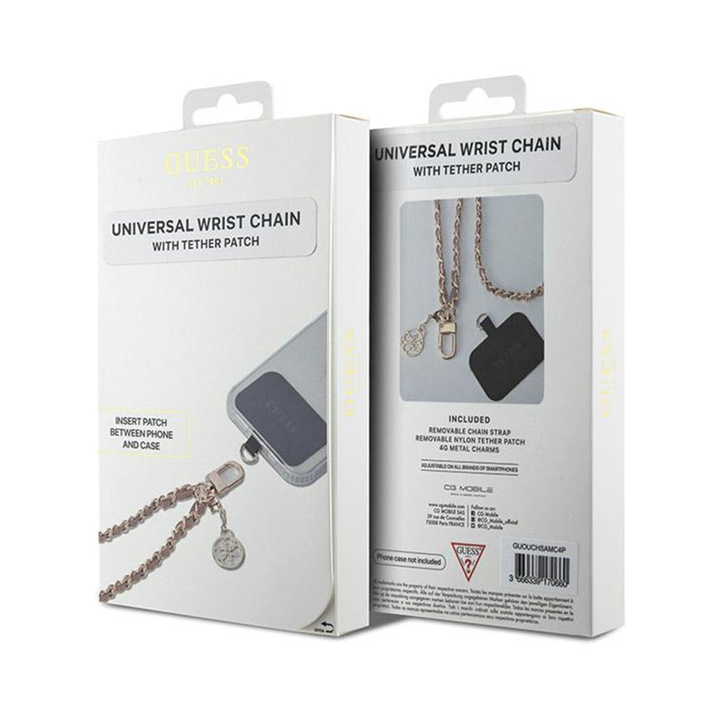 Κορδόνι Τηλεφώνου Guess Saffiano 4G Charm, Μαύρο