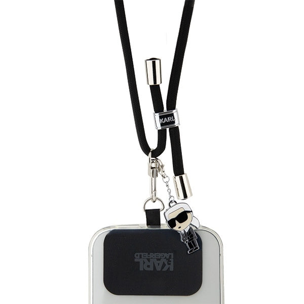 Karl Lagerfeld Ikonik Karl Phone Lanyard, Universal, Black