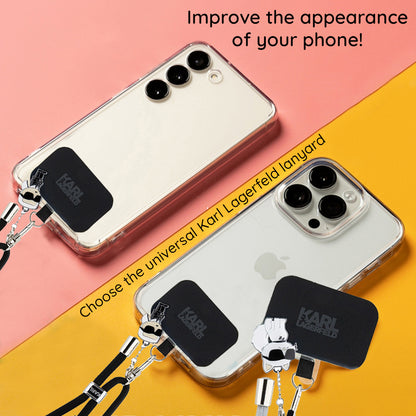 Karl Lagerfeld Ikonik Karl Phone Lanyard, Universal, Black