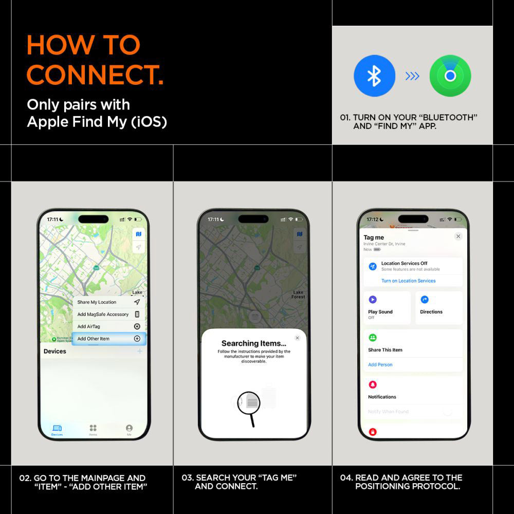 Spigen SmartTag TagMe για τη σειρά iOS, Μαύρο