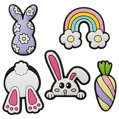 Αυτοκόλλητο 3D OEM Bunny για Θήκη Τηλεφώνου / Tablet, Σετ 5 τεμάχια, Πολύχρωμο