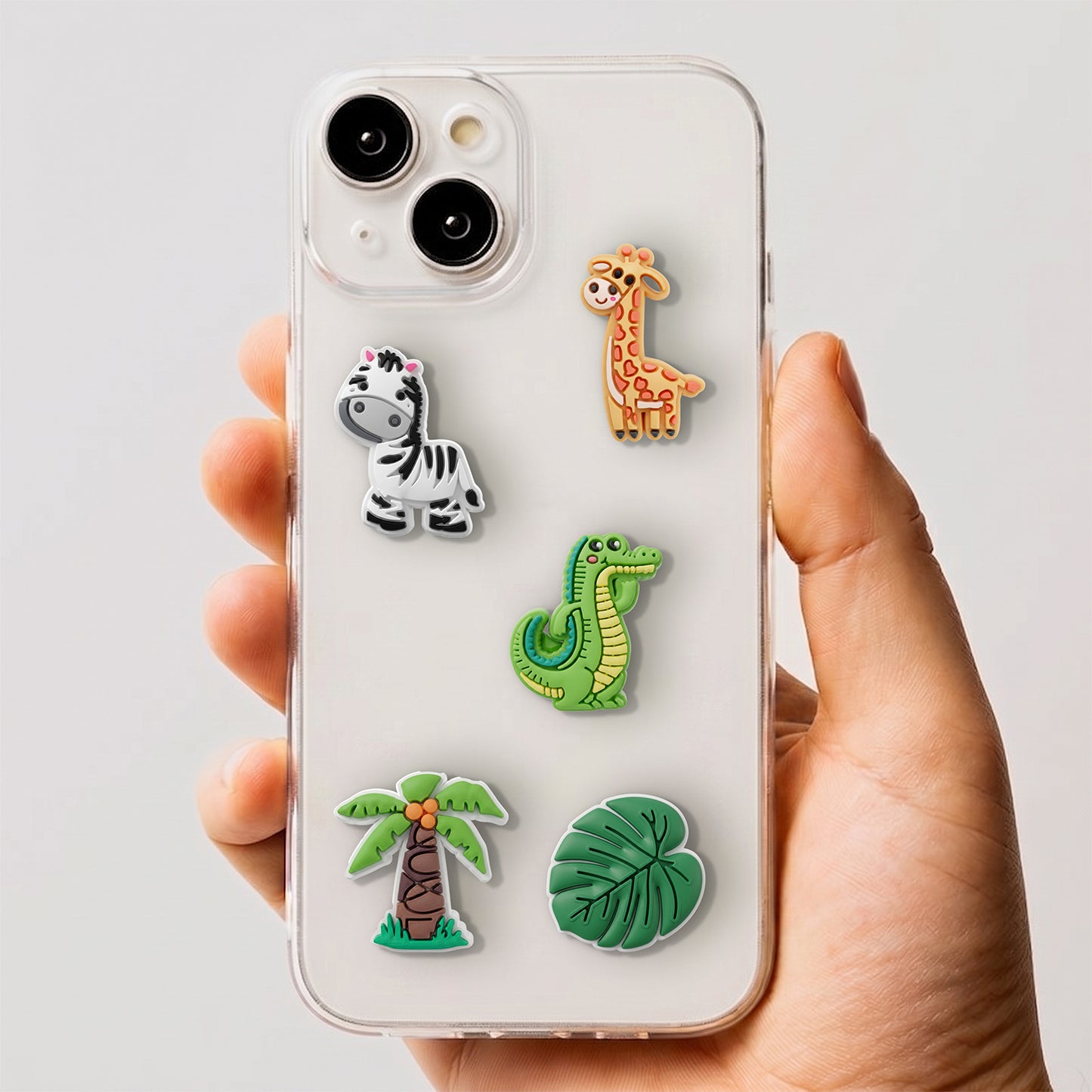 3D OEM Jungle Sticker for Phone / Tablet Case, Set of 5 pieces, Multicolor