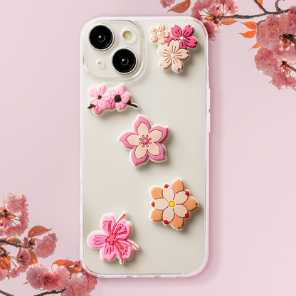Αυτοκόλλητο 3D OEM Pink Blossom για Θήκη Τηλεφώνου / Tablet, Σετ 5 τεμάχια, Πολύχρωμο