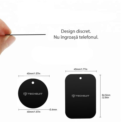 Αυτοκόλλητο Μεταλλικό Techsuit MP03 2σε1, Μαύρο