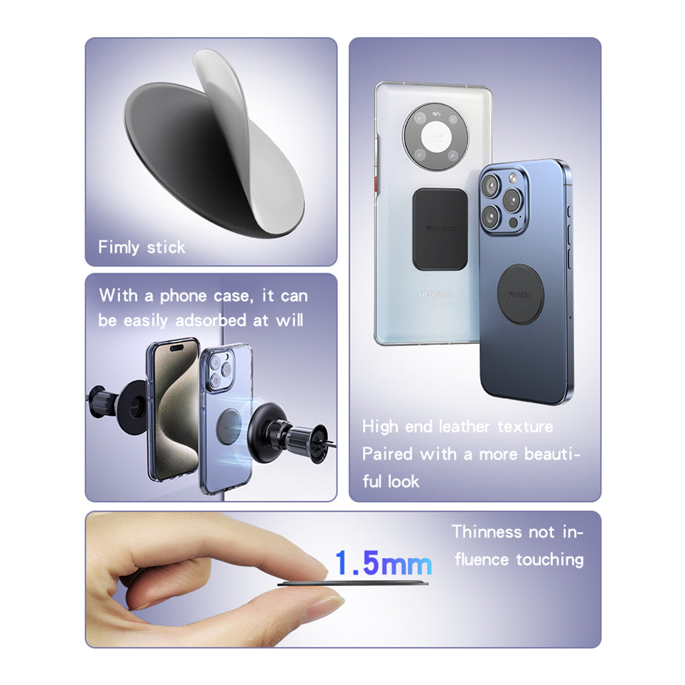 Αυτοκόλλητο Μεταλλικό Yesido C207 2σε1, Μαύρο