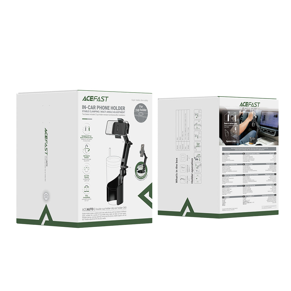 Βάση Αυτοκινήτου Acefast D63, 4.7inch - 6.9inch, Μαύρο