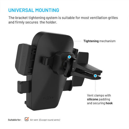 Fixed Iconiq Vent Car Holder, Universal, Black