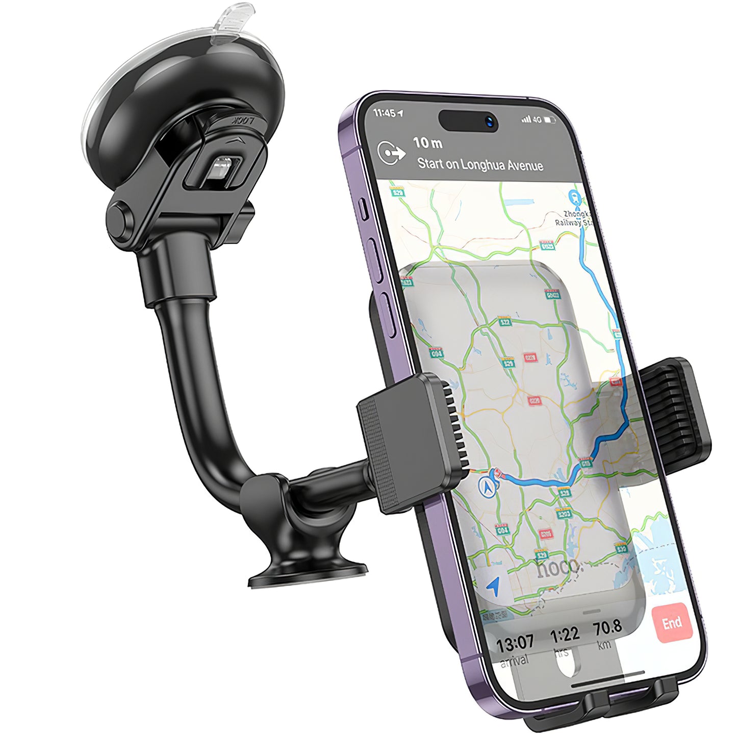 Βάση Αυτοκινήτου HOCO H27, 4.7inch - 7inch, Μαύρο