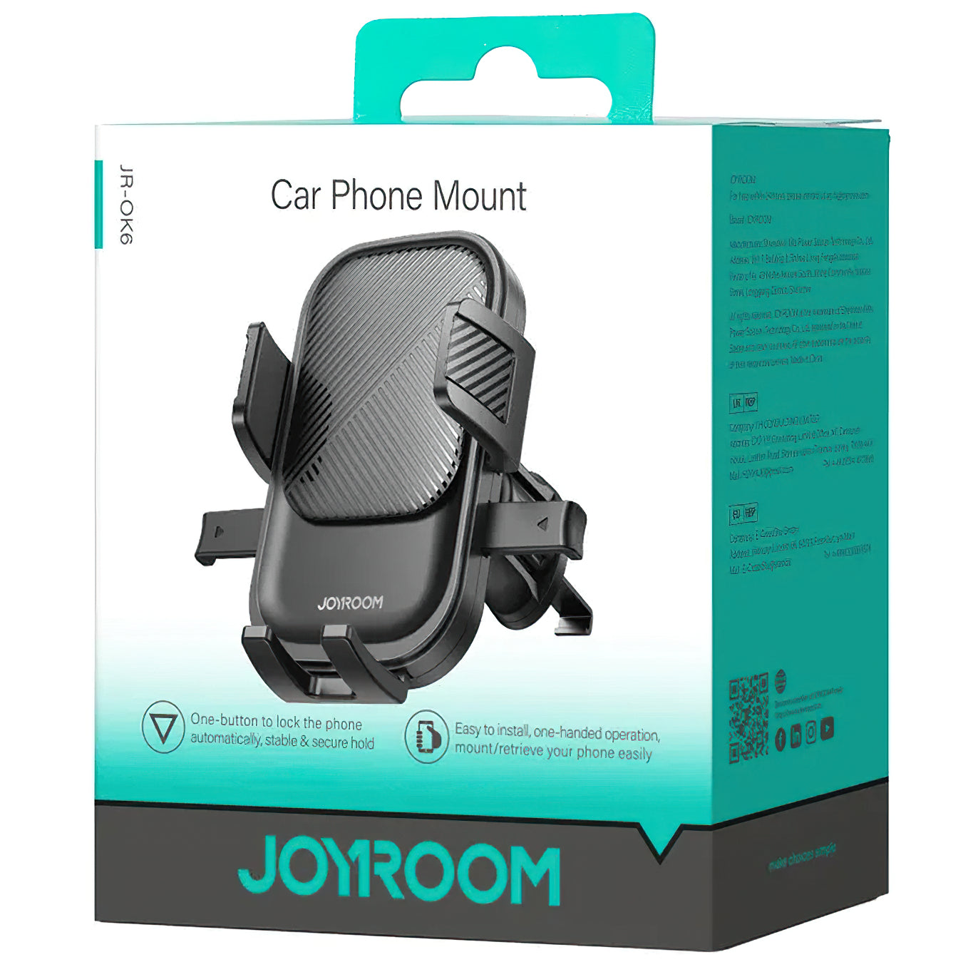 Joyroom JR-OK6 Car Holder Vent, 4.7inch - 6.8inch, Black