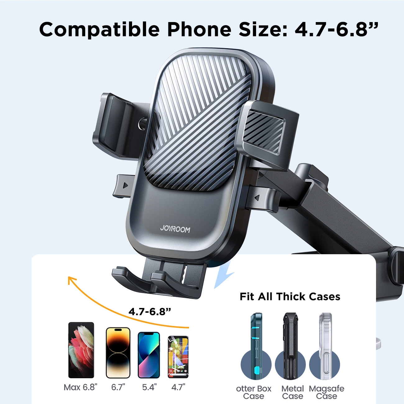 Βάση Αυτοκινήτου Joyroom JR-OK6 Dash 2, 4.7 ίντσες - 6.8 ίντσες, Μαύρο