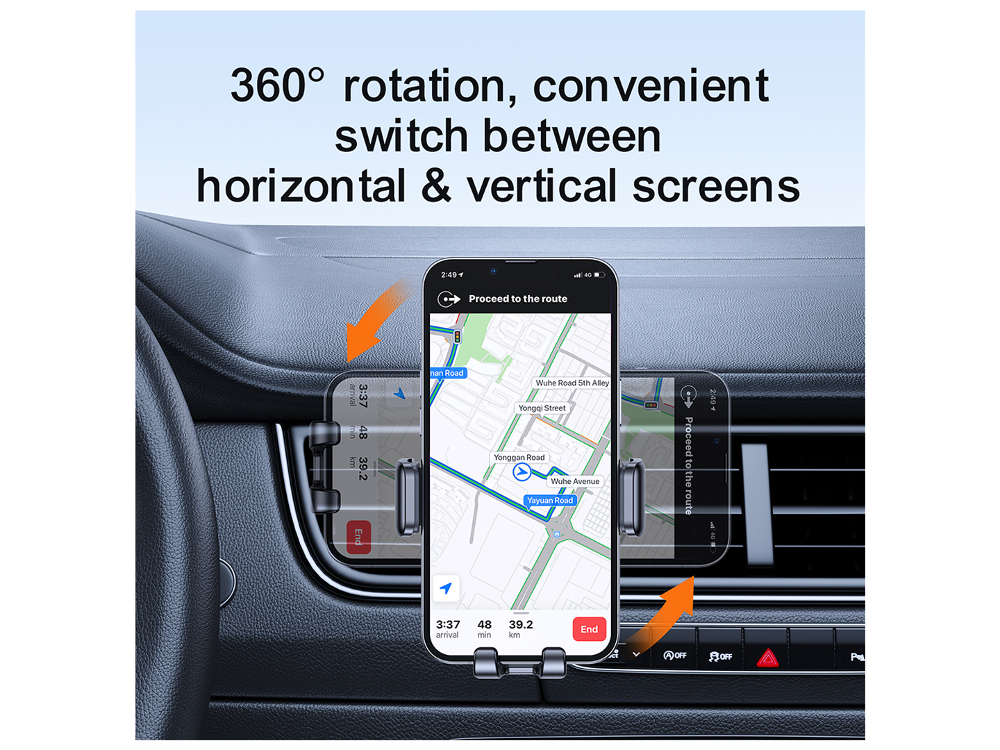 Joyroom JR-ZS283 Car Holder Vent, 4.7inch - 6.7inch, Black