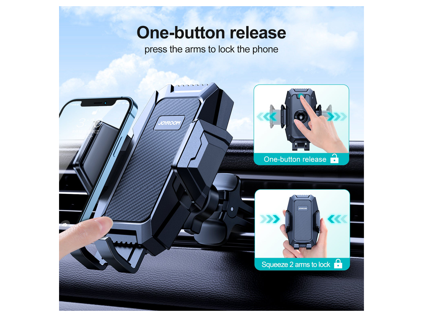 Joyroom JR-ZS285 Car Holder, 4.5inch - 6.5inch, Black