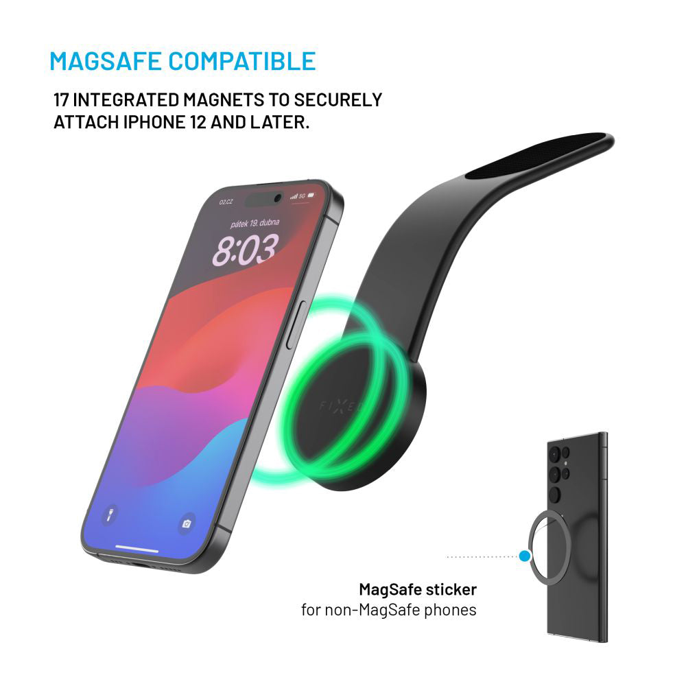 Magnetic Fixed Mag Floppy Car Holder, Universal, Black