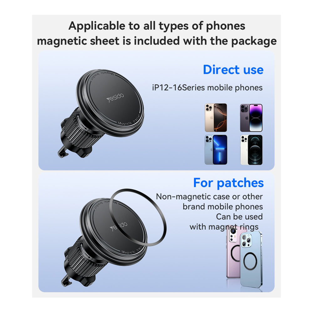 Μαγνητική Βάση Αυτοκινήτου Yesido C252, Παγκόσμια, Μαύρη