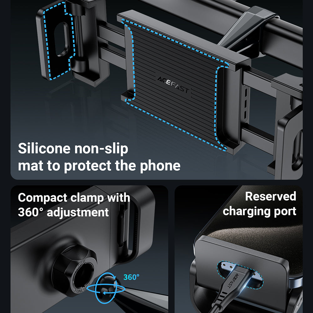 Βάση Αυτοκινήτου για Κεφαλάρι Acefast D8, 4.7inch - 12.9inch, Μαύρο
