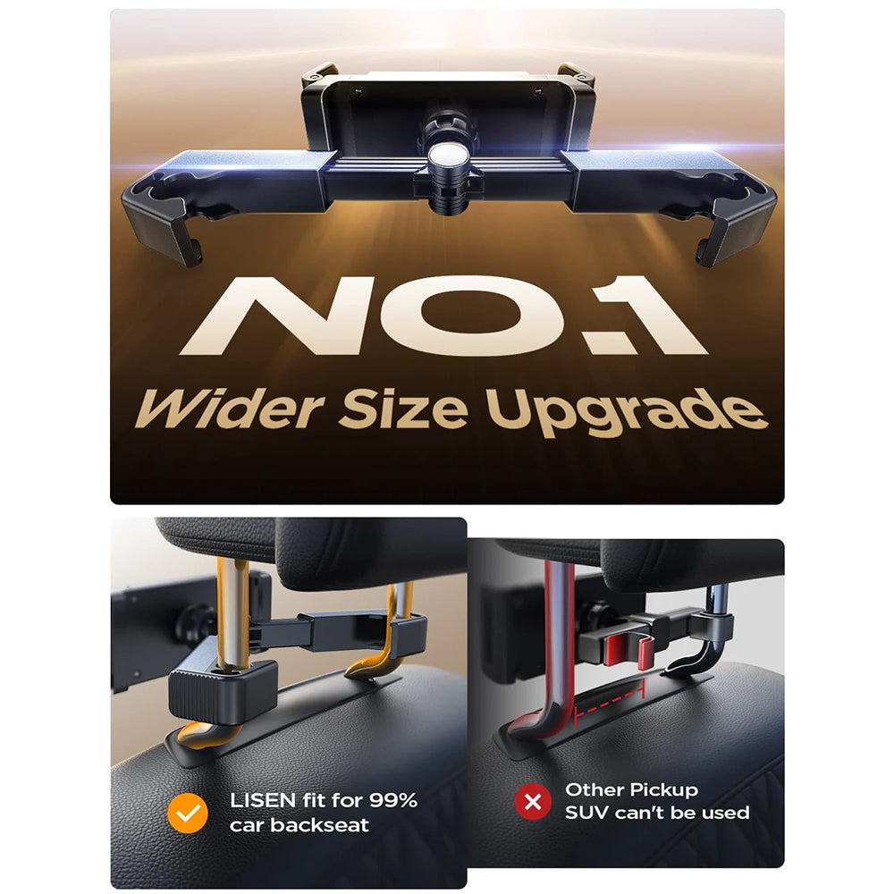 Βάση Αυτοκινήτου Κεφαλής Lisen για Τηλέφωνο / Τάμπλετ, 4.7inch - 12.9inch, Μαύρο YL0221030002