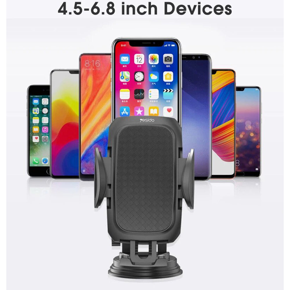 Yesido C111 Car Holder, 4.5inch - 6.8inch, Black