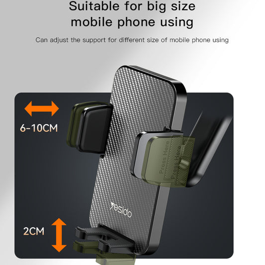 Βάση Αυτοκινήτου Yesido C173, 4.7inch - 7.2inch, Μαύρο